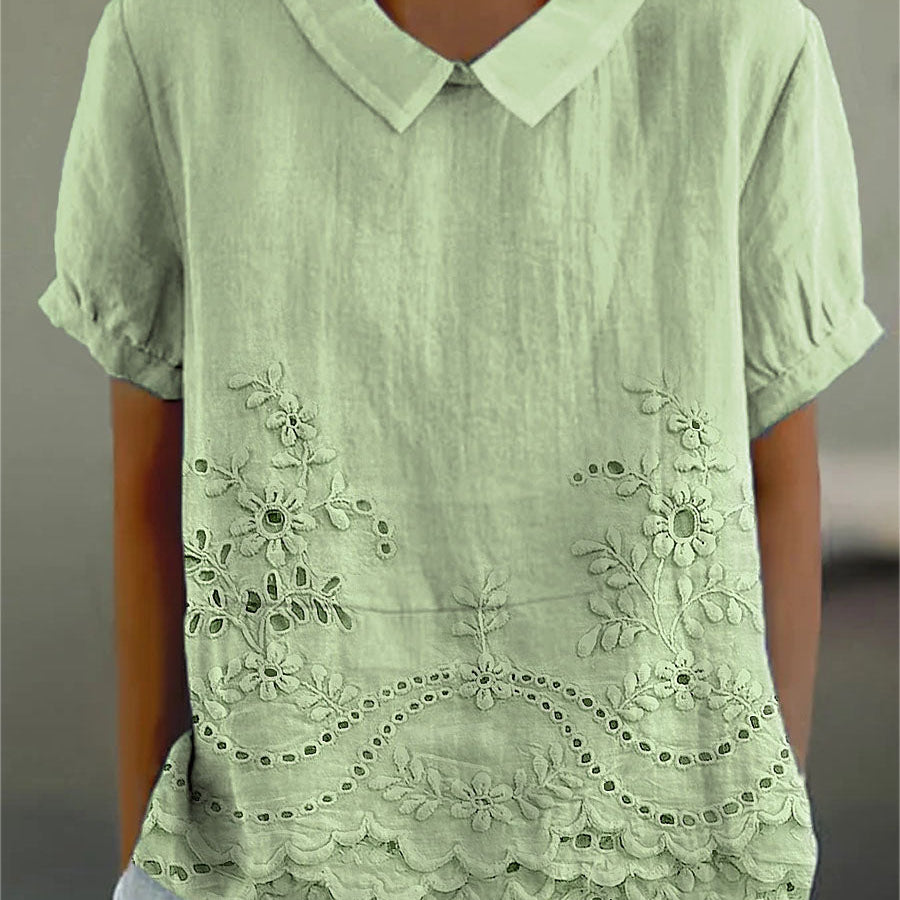 Lily | Chemise Brodée de Fleurs
