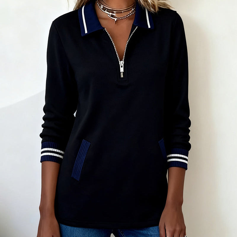 Capucine | Sweatshirt Ample avec Col et Fermeture Éclair