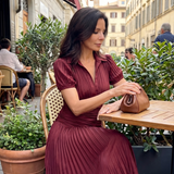 Ivana | Robe midi avec taille froncée