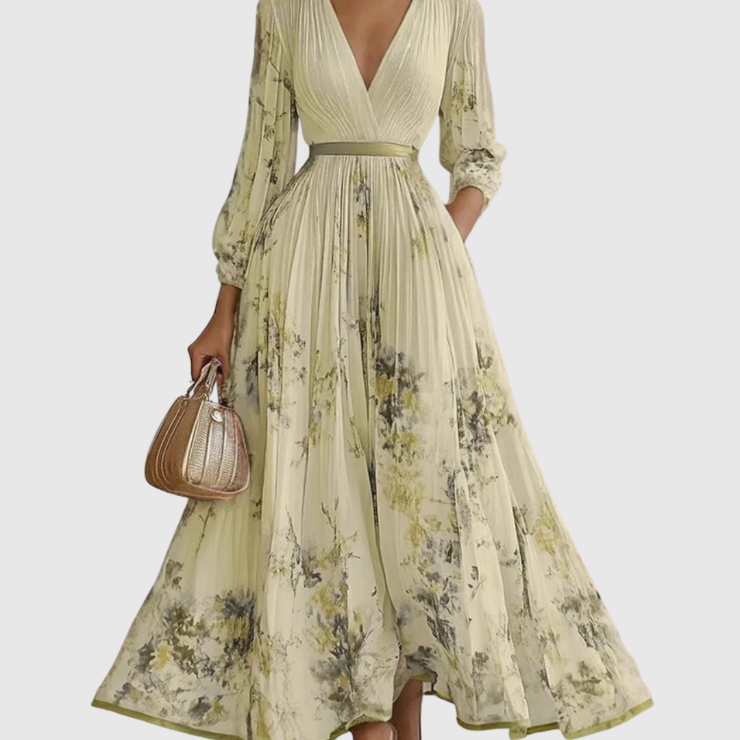 Rosalie – Robe longue plissée élégante