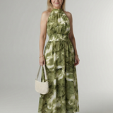 Sanja | Robe midi à bretelles avec taille froncée