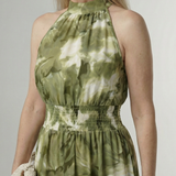 Sanja | Robe midi à bretelles avec taille froncée