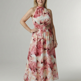 Sanja | Robe midi à bretelles avec taille froncée