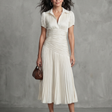 Ivana | Robe midi avec taille froncée