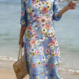 Solène – Robe décontractée à imprimé floral