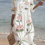 Angélique – Robe décontractée à imprimé floral
