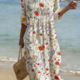 Léontine – Robe décontractée à imprimé floral