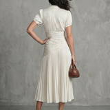 Ivana | Robe midi avec taille froncée