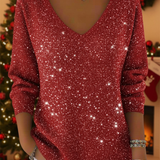 Étoile | Pull Festif avec Col en V
