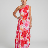 Sanja | Robe midi à une bretelle avec un haut plissé