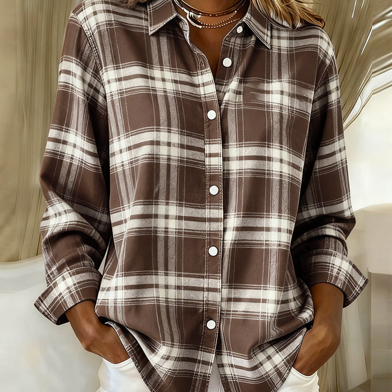 Lysandre | Chemise à Motif Carreaux et Col Notched