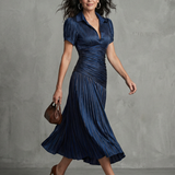 Ivana | Robe midi avec taille froncée