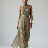 Jelena | Robe midi à découpe halter