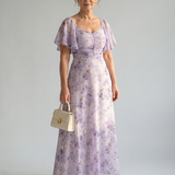 Aleksandra | Robe midi à manches flottantes