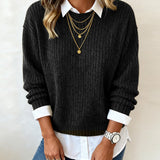 Cyrielle | Pull avec col de chemise et design patchwork