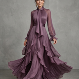 Monika | Robe Maxi avec Nœud et Col