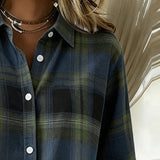 Lysandre | Chemise à Motif Carreaux et Col Notched