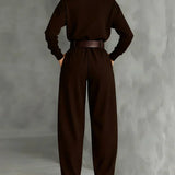 Ensemble Élégant Jessica™ : Haut Chic et Pantalons Droits