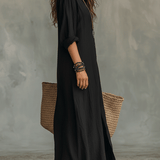 Noémie – Robe chemise bohème longue