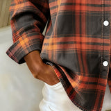 Lysandre | Chemise à Motif Carreaux et Col Notched
