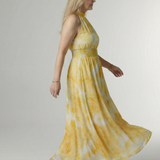 Sanja | Robe midi à bretelles avec taille froncée