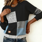 Sidonie | Sweatshirt décontracté à col rond en contraste de couleurs