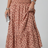 Ivana | Robe Midi Découpée à Motif Géométrique