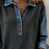Amarante | Pull Sweatshirt Femme à Manches Contrastées