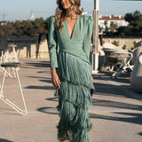 Robe Évasée en Franges Élégantes - Maison Claire et Sylvie