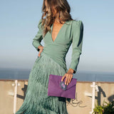 Robe Évasée en Franges Élégantes - Maison Claire et Sylvie