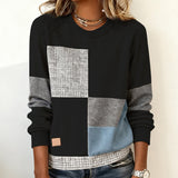 Sidonie | Sweatshirt décontracté à col rond en contraste de couleurs
