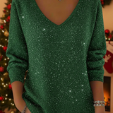 Étoile | Pull Festif avec Col en V