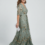 Aleksandra | Robe Maxi Halter Bloom Flow