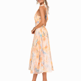 Robe Halter Aurora | Élégance intemporelle en satin luxueux