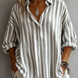 Nora | Blouse Rayée Légère avec Col