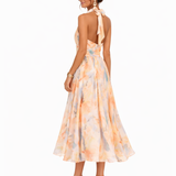 Robe Halter Aurora | Élégance intemporelle en satin luxueux