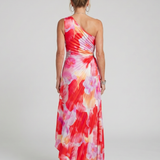 Sanja | Robe midi à une bretelle avec un haut plissé