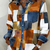 Séraphine | Chemise Color Block avec Col Fashion