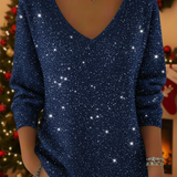 Étoile | Pull Festif avec Col en V