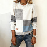 Sidonie | Sweatshirt décontracté à col rond en contraste de couleurs