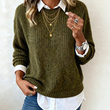 Cyrielle | Pull avec col de chemise et design patchwork