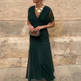 Louise | Robe Maxi de Fête Élégante à Col V