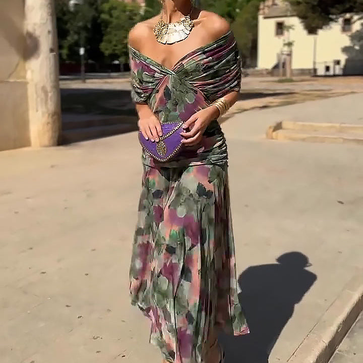 Louise | Robe Maxi de Fête Élégante à Col V