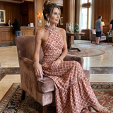 Ivana | Robe Midi Découpée à Motif Géométrique