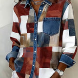 Séraphine | Chemise Color Block avec Col Fashion