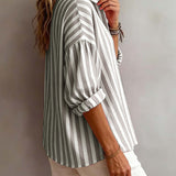 Nora | Blouse Rayée Légère avec Col