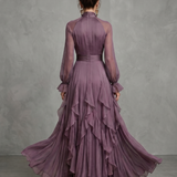 Monika | Robe Maxi avec Nœud et Col
