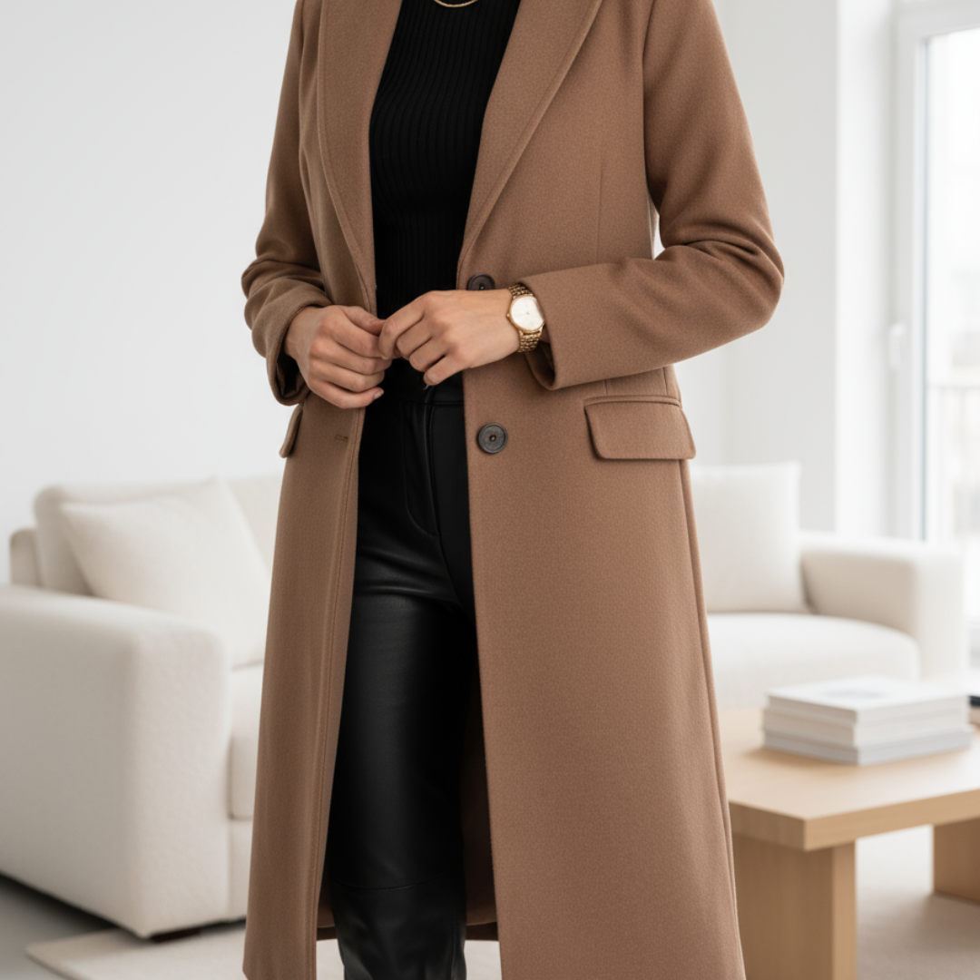 Jade | Manteau Long en Laine Élégant