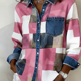 Séraphine | Chemise Color Block avec Col Fashion
