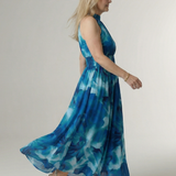 Sanja | Robe midi à bretelles avec taille froncée